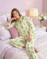 Pickle long satin pajamas for women