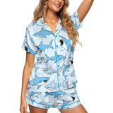 Shark short satin pajamas for women