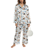 Corgi long satin pajamas for women
