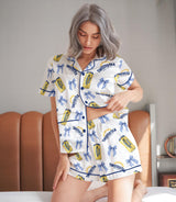 Hard Tea-Inspired short satin pajamas for women
