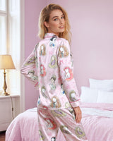 Graphic Pop Culture-Inspired long satin pajamas for women