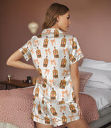 Cinnamon Whiskey-Inspired short satin pajamas for women