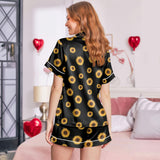 Sunflower satin pajamas for women - XL