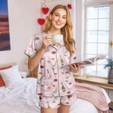 Wine/ Beer satin pajamas for women