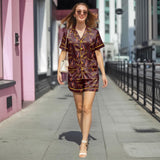 Spiced Rum-Inspired short satin pajamas for women