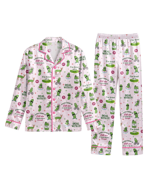 Pickle long satin pajamas for women