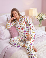 Taco Fast-Food-Inspired long satin pajamas for women