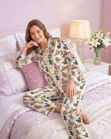 Dinosaur long satin pajamas for women