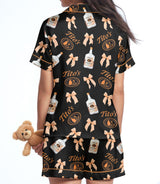 Handmade Vodka-Inspired short satin pajamas for women
