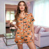 Sushi short satin pajamas for women