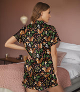 Squirrel short satin pajamas for women