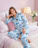 Shark long satin pajamas for women