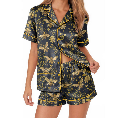 Bee satin pajamas for women - S