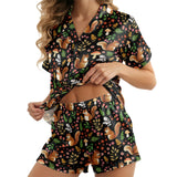 Squirrel short satin pajamas for women