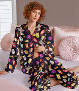 Taco Fast-Food-Inspired long satin pajamas for women