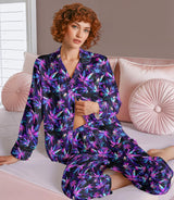Weed long satin pajamas for women