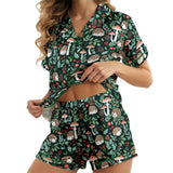 Hedgehog short satin pajamas for women