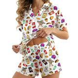 Retro Taco Fast Food short satin pajamas for women