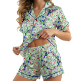 Hummingbird short satin pajamas for women