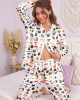 Sushi long satin pajamas for women