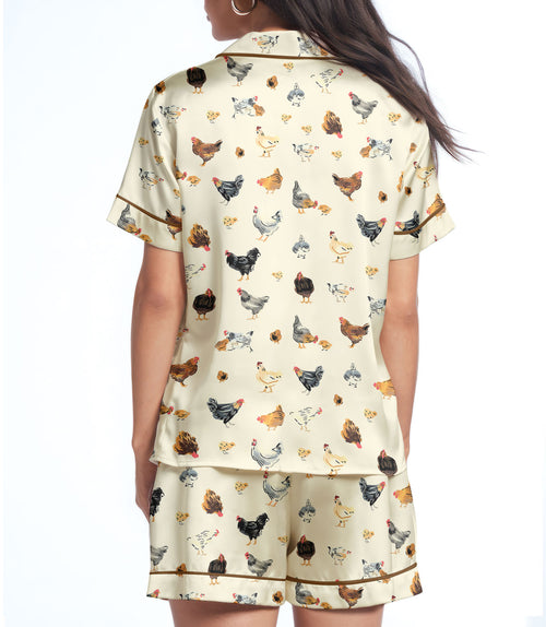 Chicken satin pajama set view 2