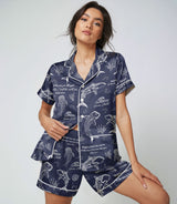 Whale satin pajama set view 3