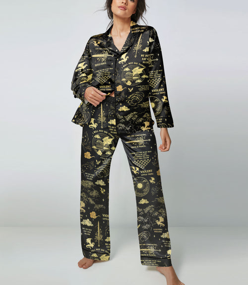 Winged Warrior satin pajama set view 2