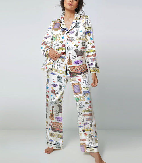 Besties Sitcom satin pajama set view 2
