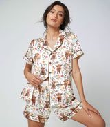 Cow satin pajama set view 3