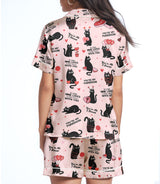 Cat satin pajama set view 2
