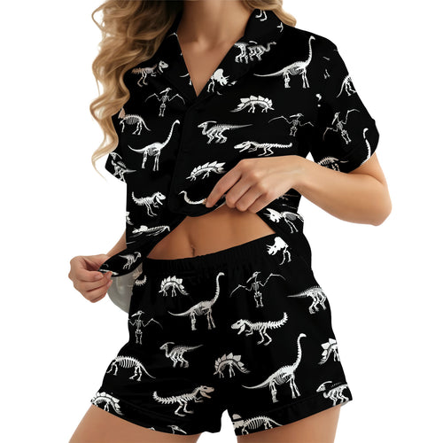 Dinosaur satin pajama set view 2