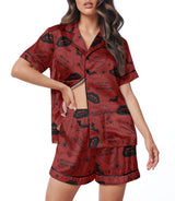 Conversation Hearts women's satin pajama set