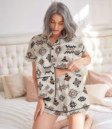 Boho Ethnic satin pajama set view 5