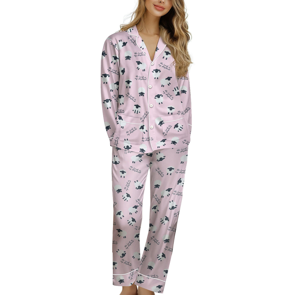 Sheep Women's Thick Pajama Set – Long Sleeve, Cozy