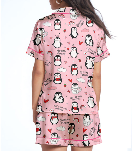 Penguin satin pajama set view 2
