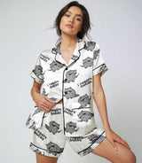 Raccoon satin pajama set view 3