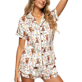 Cow women's satin pajama set