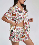 Chicken satin pajama set view 4