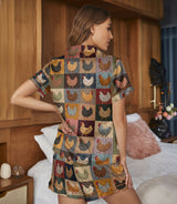 Chicken satin pajama set view 7