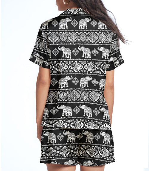 Elephant satin pajama set view 2