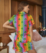 Shamrock satin pajama set view 8