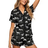 Dinosaur women's satin pajama set