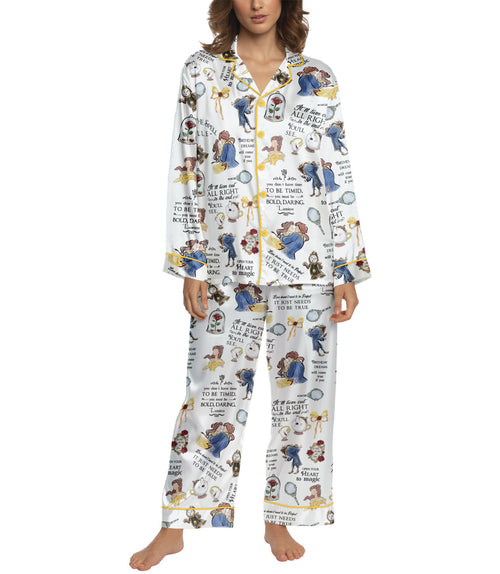 Enchanted Rose Romance women's satin pajama set