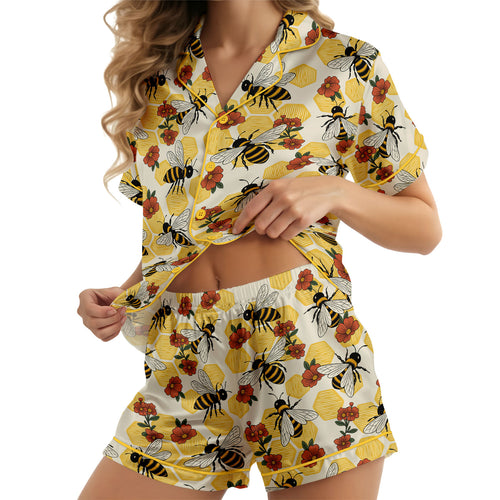 Bee satin pajama set view 2
