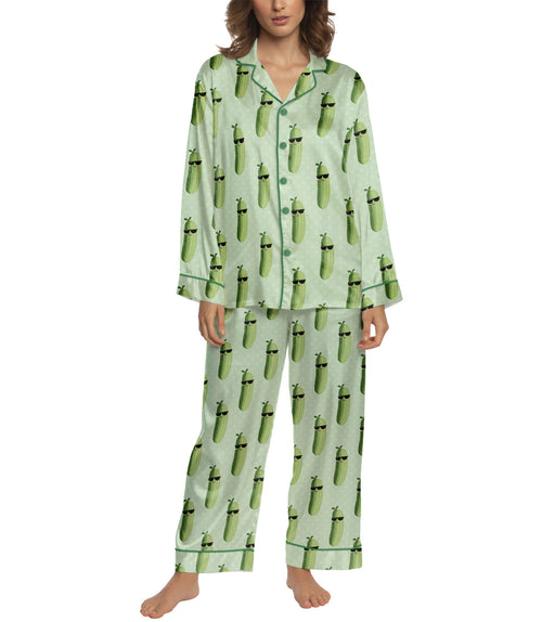 Pickle women's satin pajama set