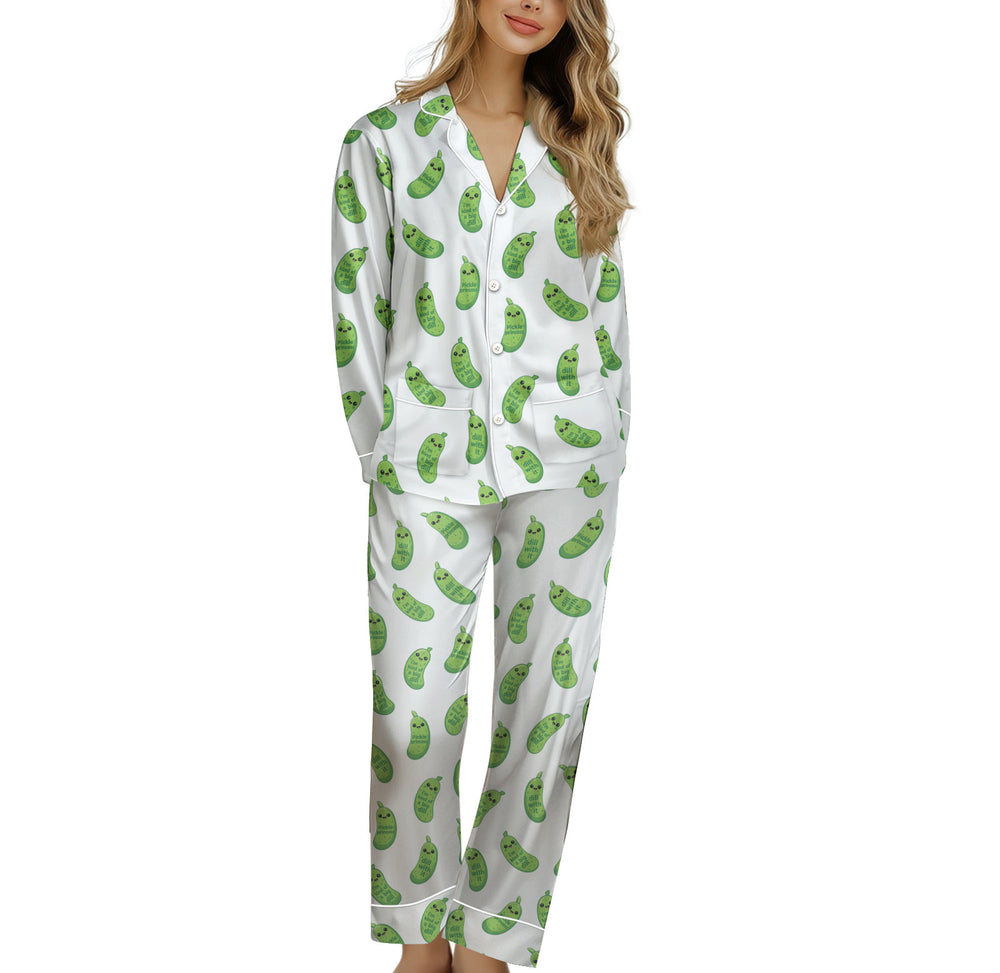 Pickle Women's Thick Pajama Set – Long Sleeve, Cozy
