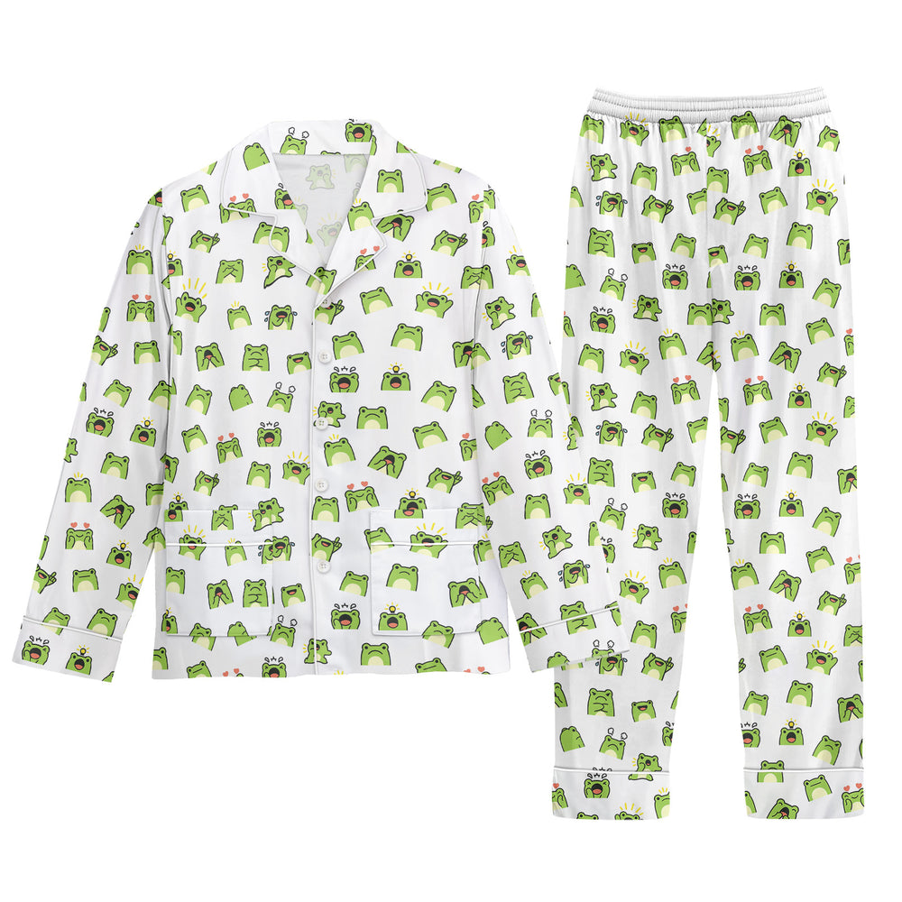 Frog Women's Thick Pajama Set – Long Sleeve, Cozy