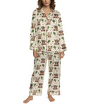 Highland Cow women's satin pajama set