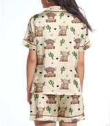 Highland Cow satin pajama set view 2