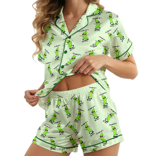Pickle satin pajama set view 2